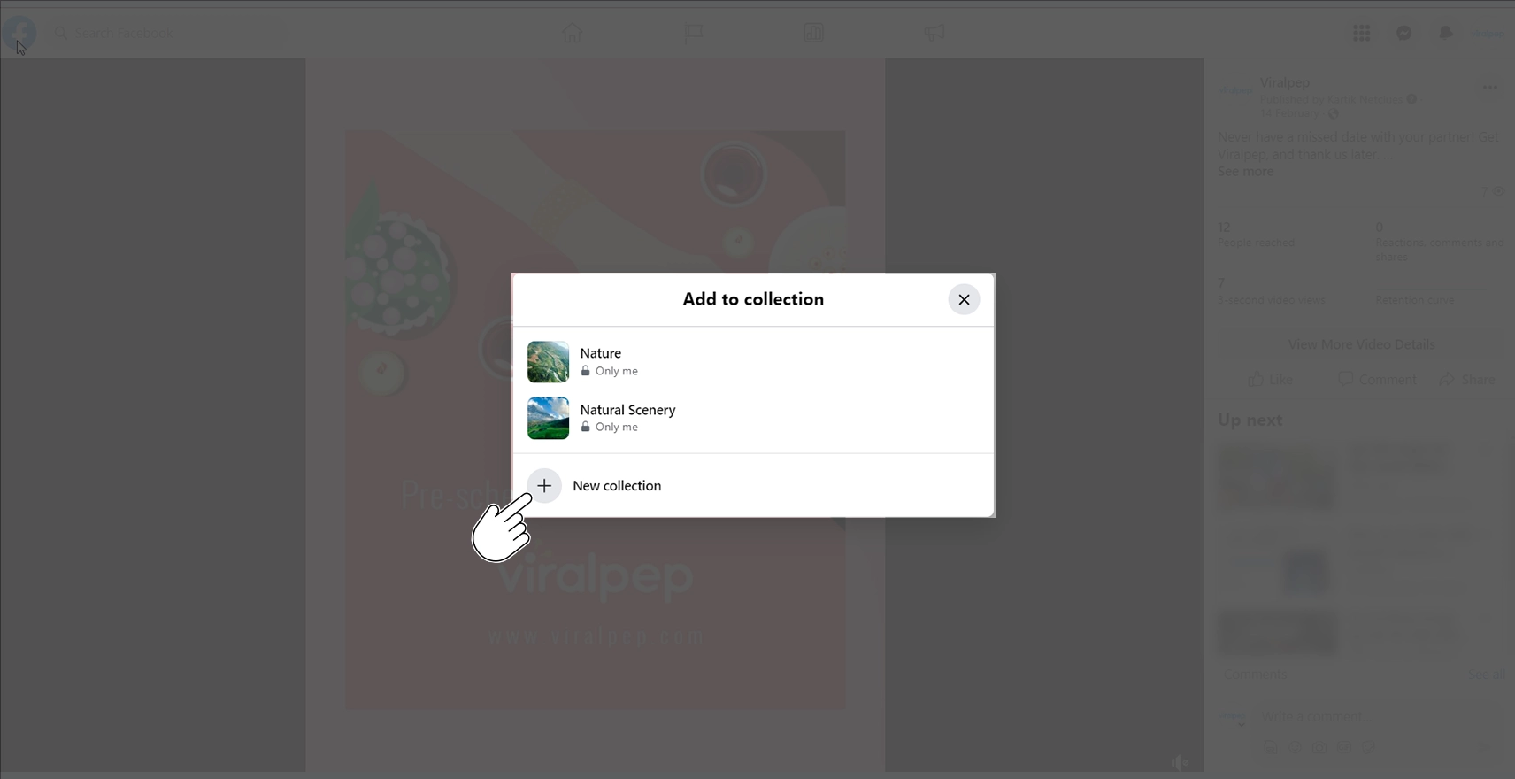 Give desired name to your collection in facebook desktop app