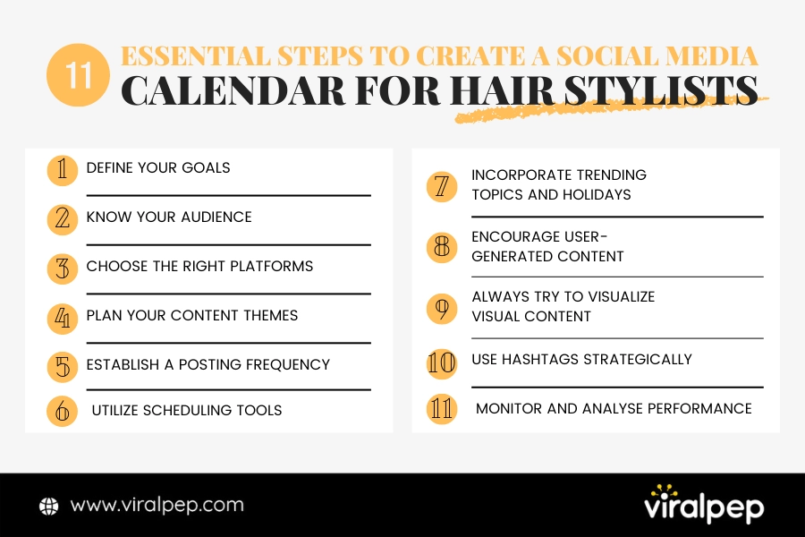 Steps to create social media calendar for hair stylists