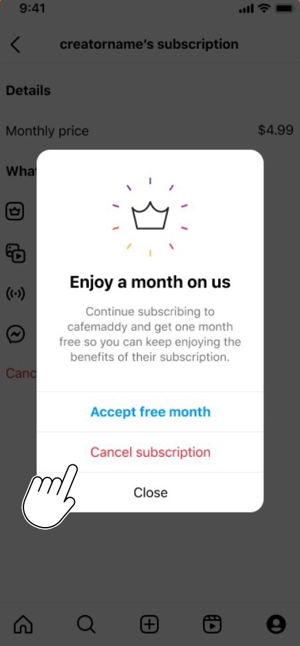 Cancel subscription