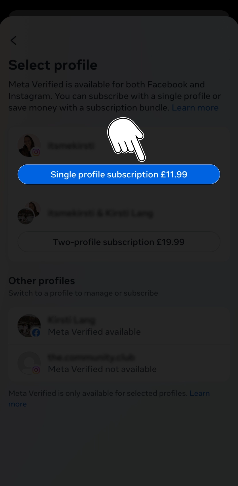 select subscribe button