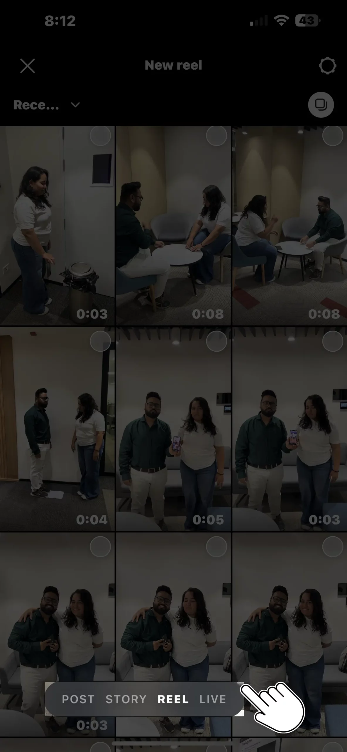 Select Instagram Content Type